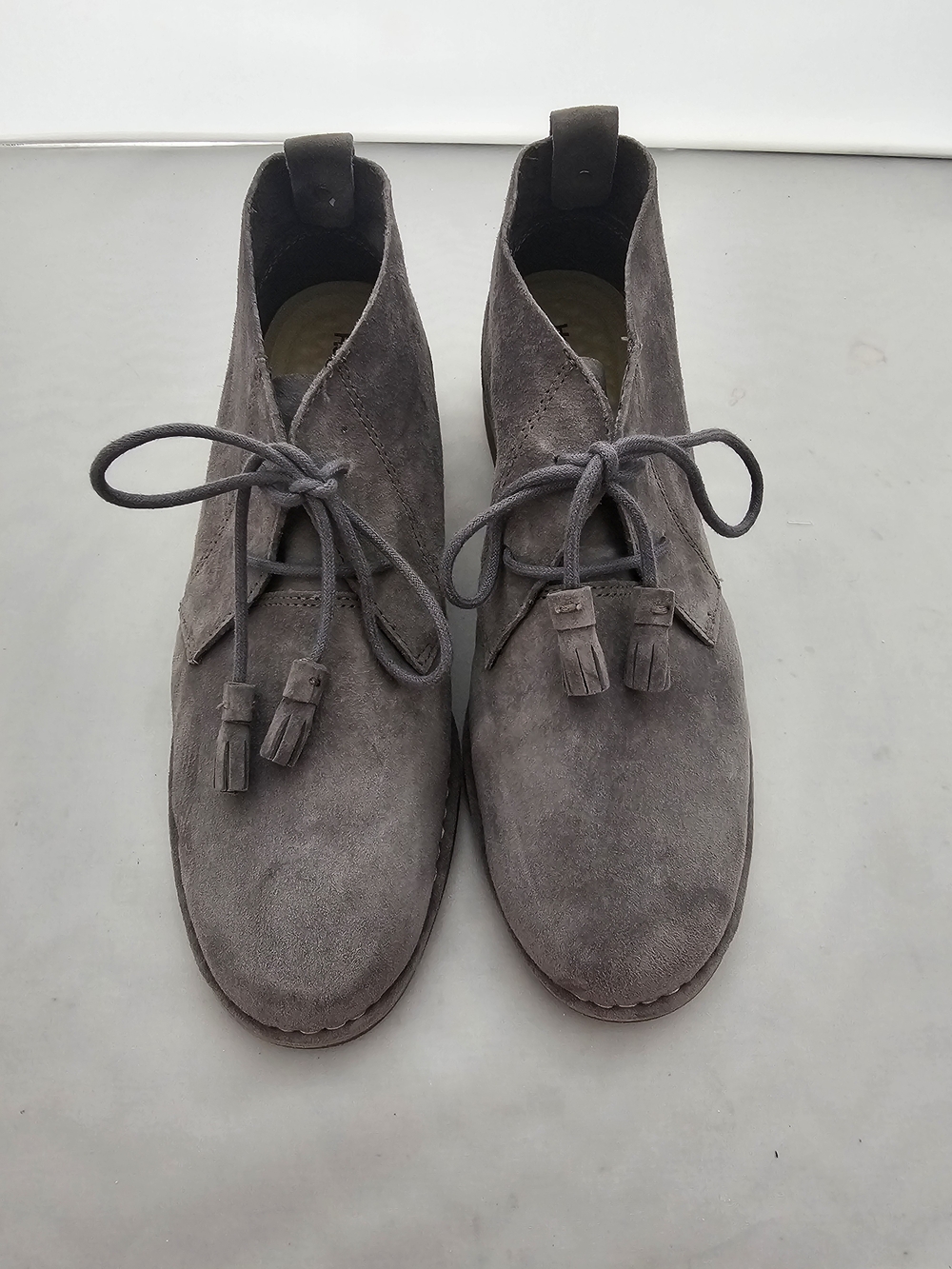 LIKE NEW HUSH PUPPIES- Suede Chukka Boots in Gray